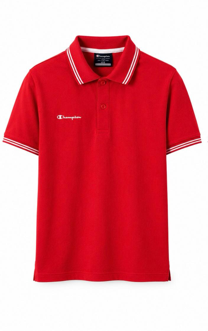 Champion Vintage Logo Polo Shirt – Red –  L