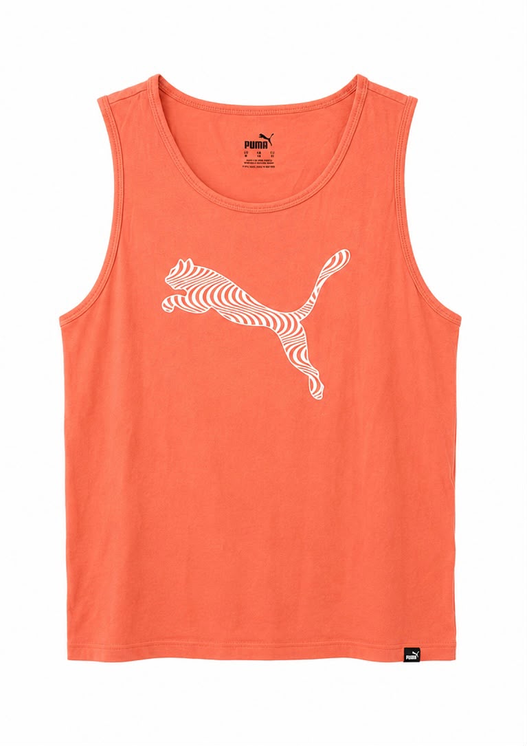Puma Ανδρική Αμάνικη Μπλούζα Tank Top Κοραλί-M