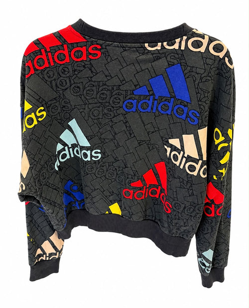 Adidas All Over Print Crop Sweatshirt-M
