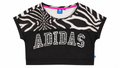Adidas Γυναικείο Crop Μπλουζάκι – Μαύρο Zebra Print – M
