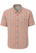 Columbia Ανδρικό Κοντομάνικο Καρό Πουκάμισο – Λευκό/Πορτοκαλί – L