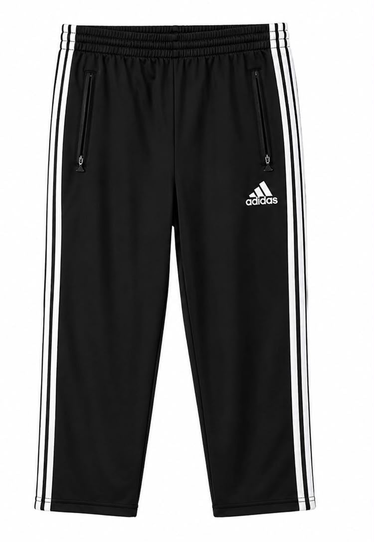Adidas Ανδρικό Παντελόνι Φόρμας Μαύρο 3-Stripes με Φερμουάρ-XL