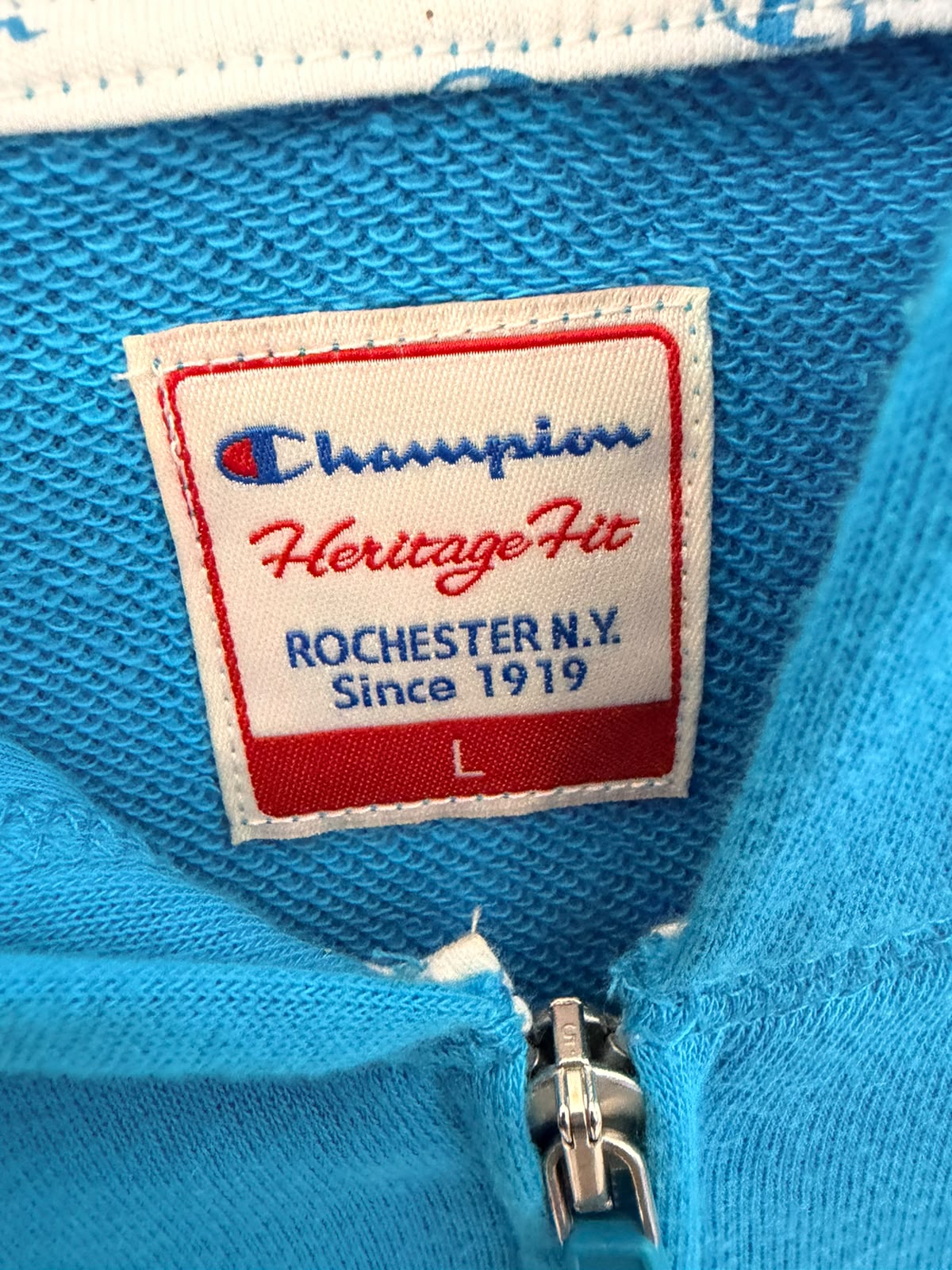 Champion Zip Hoodie – Bright Blue-L