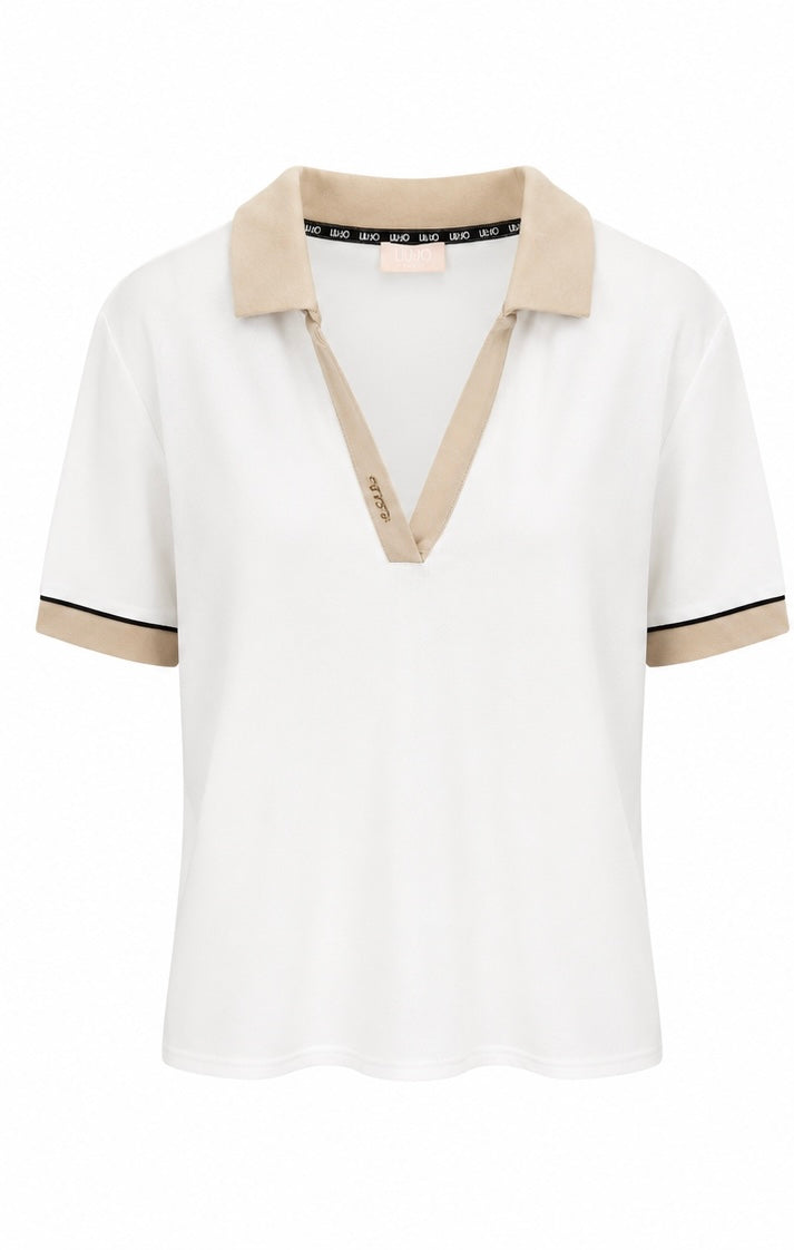 LIU JO Polo Blouse – White/Beige-M