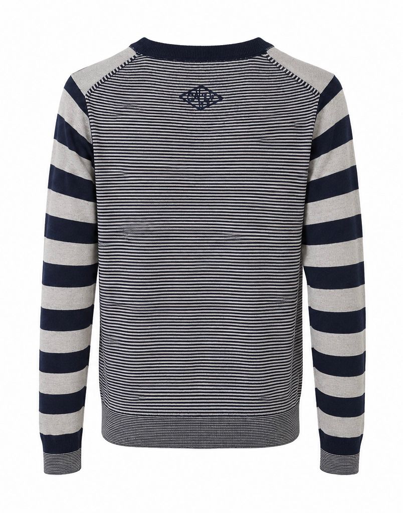 Gaudì Ανδρική Πλεκτή Μπλούζα Ριγέ V-Neck-XL