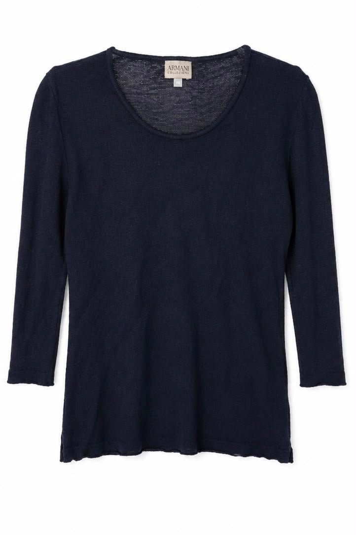 Armani Collezioni Γυναικεία Μπλούζα Μαύρη 3/4 Μανίκι –M