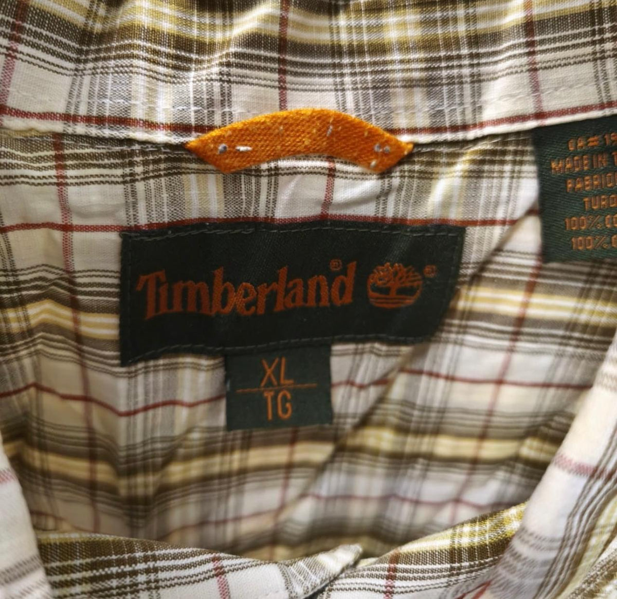 Timberland Ανδρικό Καρό Κοντομάνικο Πουκάμισο – Μπεζ / Καφέ – XL