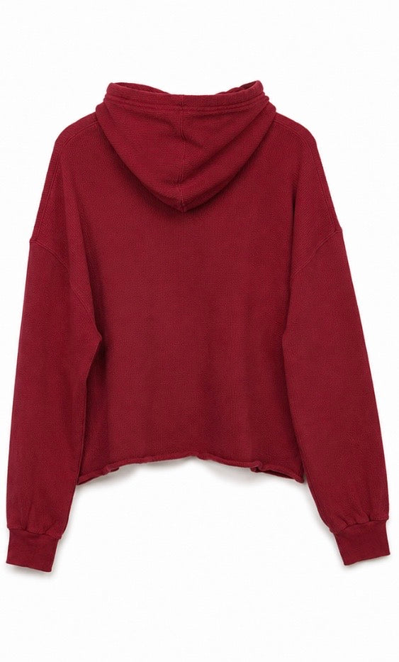 Nike Γυναικείο Crop Hoodie Μπορντό-L