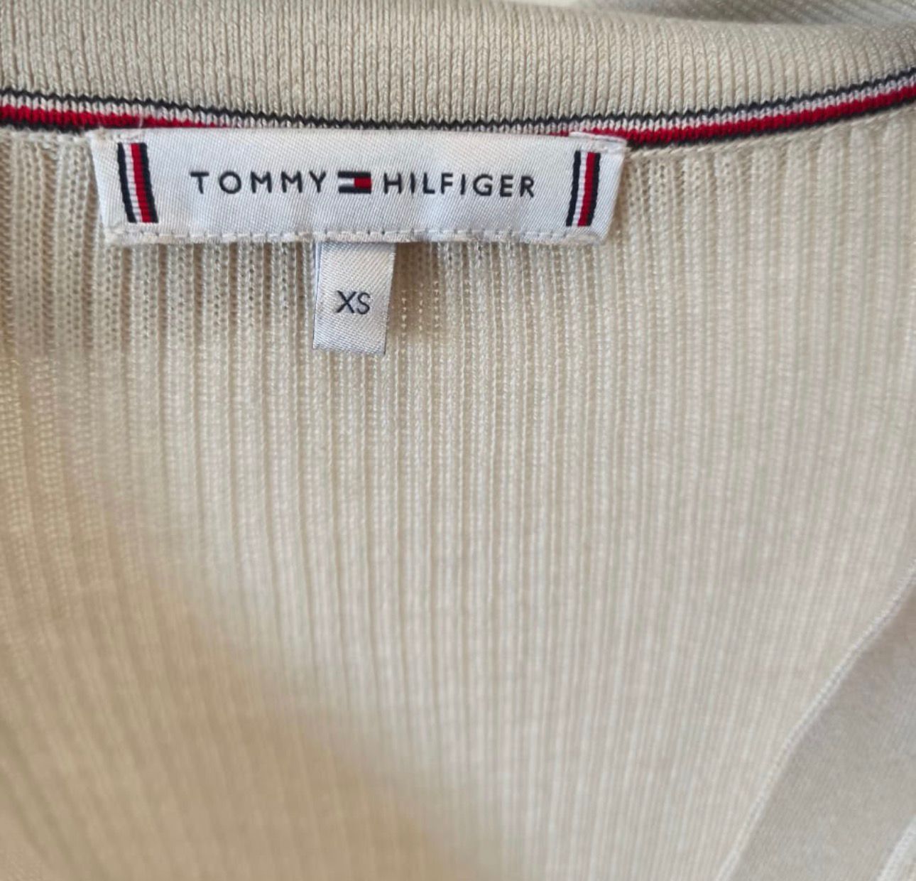 Tommy Hilfiger Ribbed Knit Dress – Cream-XS