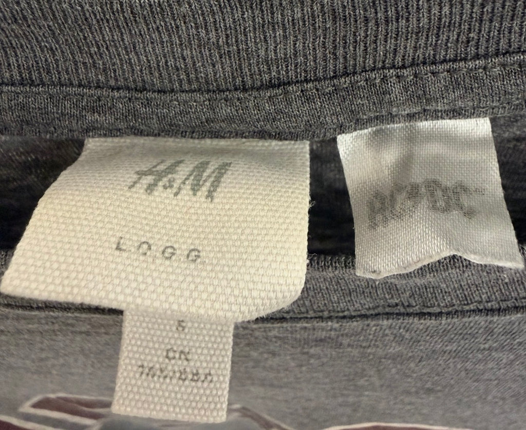 H&M AC/DC Ανδρικό T-Shirt Μπλουζάκι – Γκρι-S