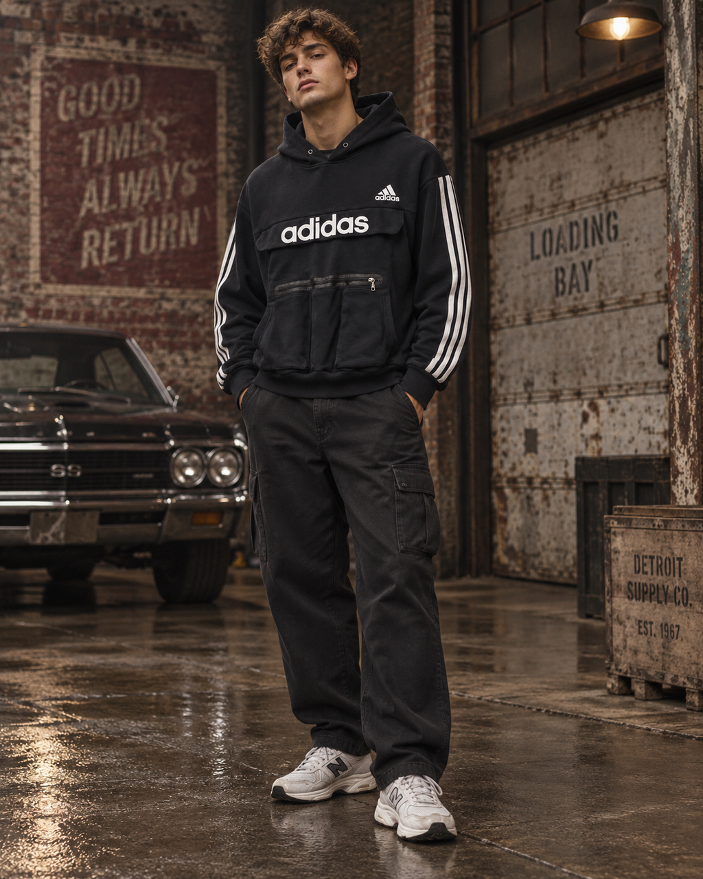 Adidas Ανδρικό Φούτερ Μαύρο – XXL