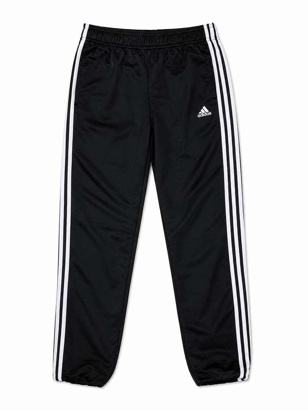 adidas Black 3-Stripes Track Pants-L