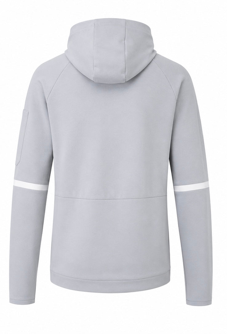 Adidas Γκρι Full Zip Αθλητική Ζακέτα με Κουκούλα-XS