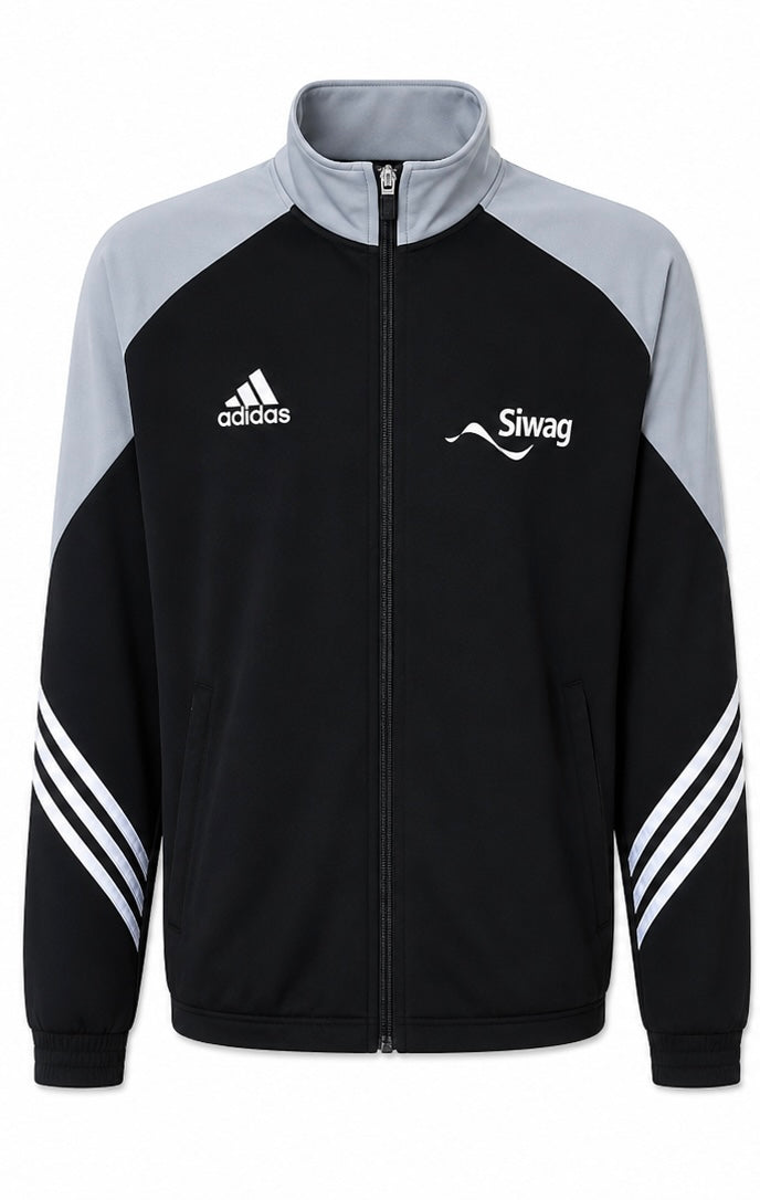 adidas Team Track Jacket – Black/Grey-L