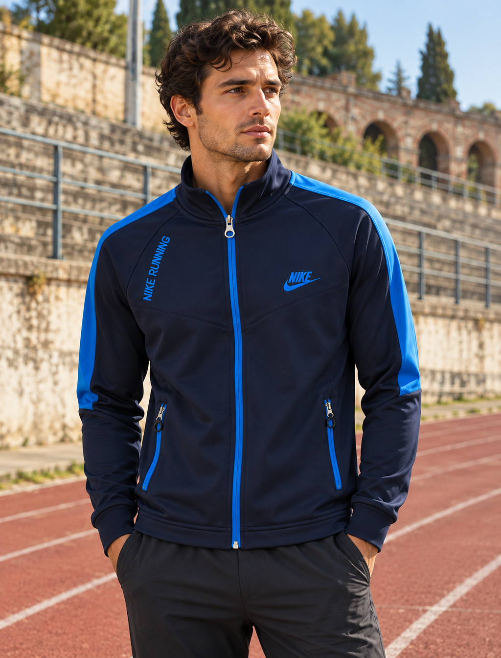 Nike Ανδρική Ζακέτα Μπλε - XL