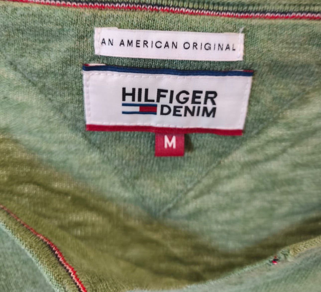 Tommy Hilfiger Denim Ανδρική Μακρυμάνικη Μπλούζα V-Neck Χακί-M
