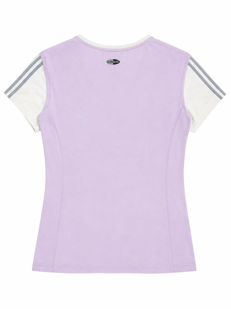 Adidas 3-Stripes V-Neck T-Shirt – Lilac – S