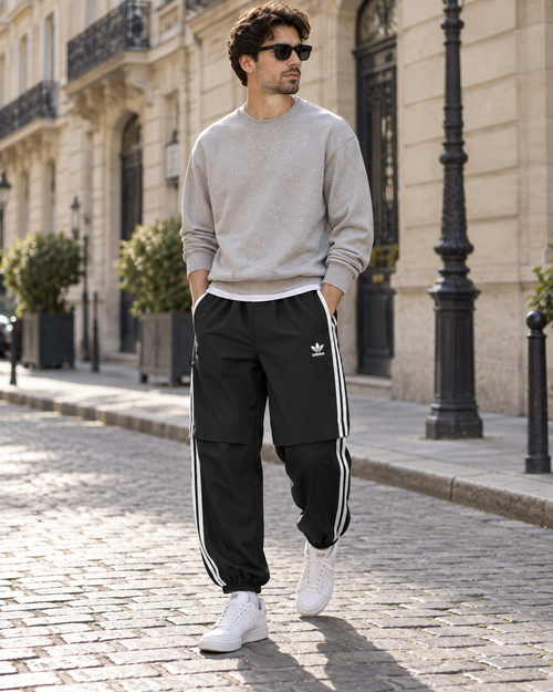 Adidas Ανδρικό Παντελόνι Φόρμας Μαύρο - L