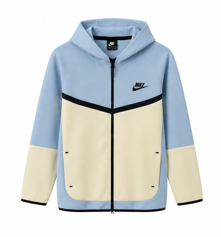Nike Ανδρική Ζακέτα Γαλάζια με Εκρού - M