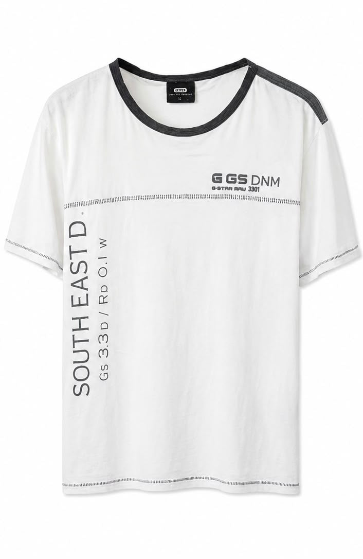 G-Star RAW 3301 Ανδρικό T-Shirt Λευκό με Print – XL