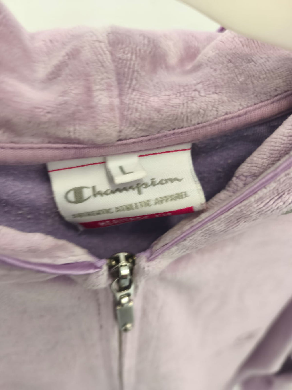 Champion Velour Zip Hoodie – Lavender-L