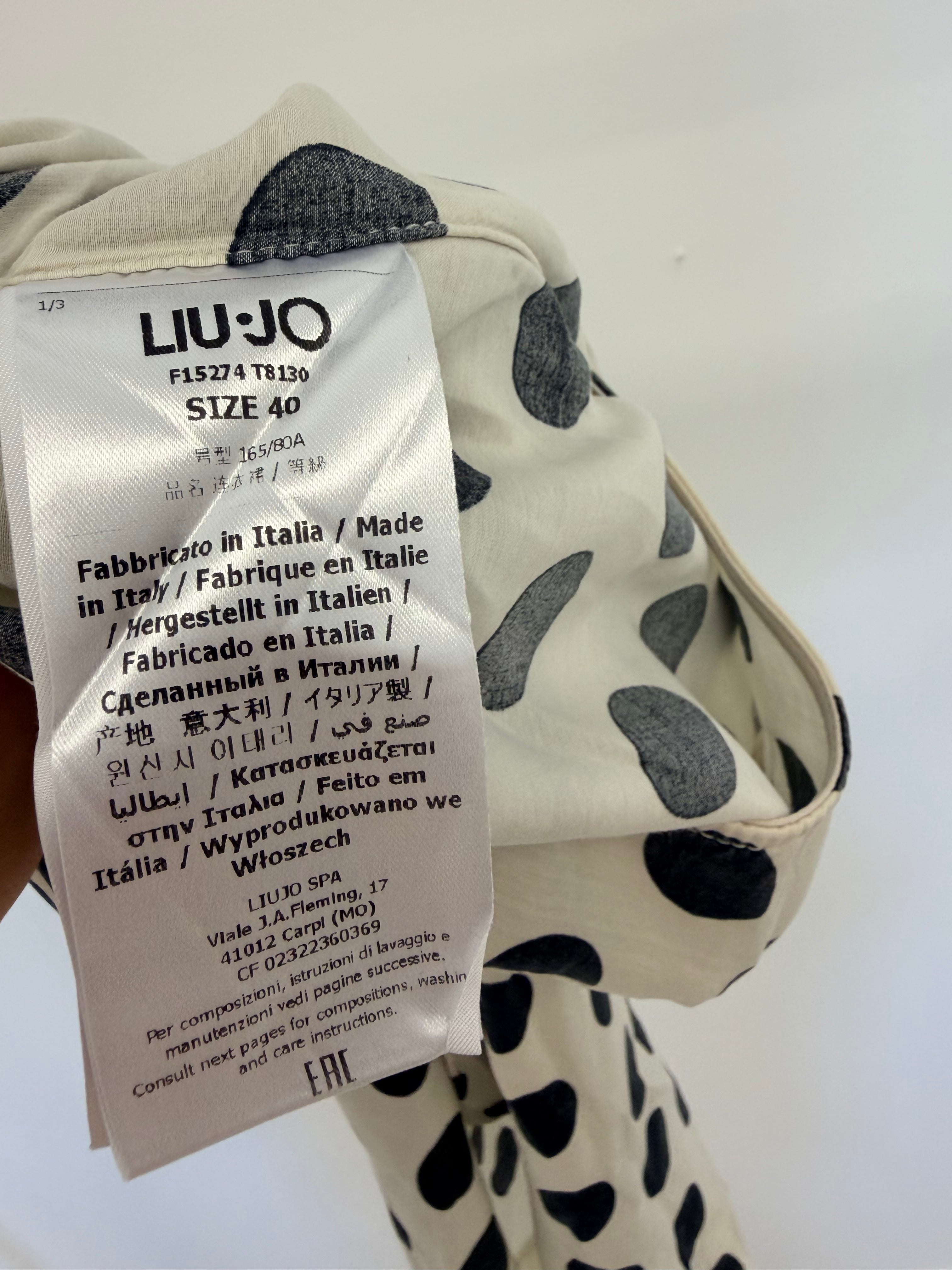 Liu Jo Jeans Αμάνικη Μπλούζα με Πουά – Made in Italy-IT40