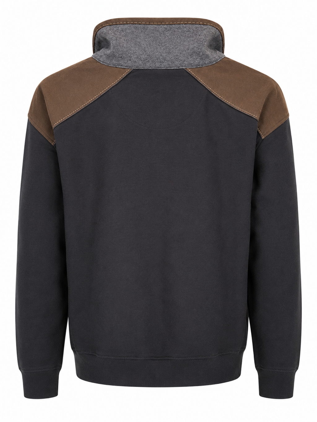 Bugatti Half-Zip Sweatshirt Μαύρο / Καφέ-XL