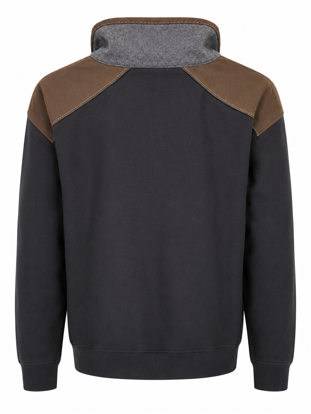 Bugatti Half-Zip Sweatshirt Μαύρο / Καφέ-XL