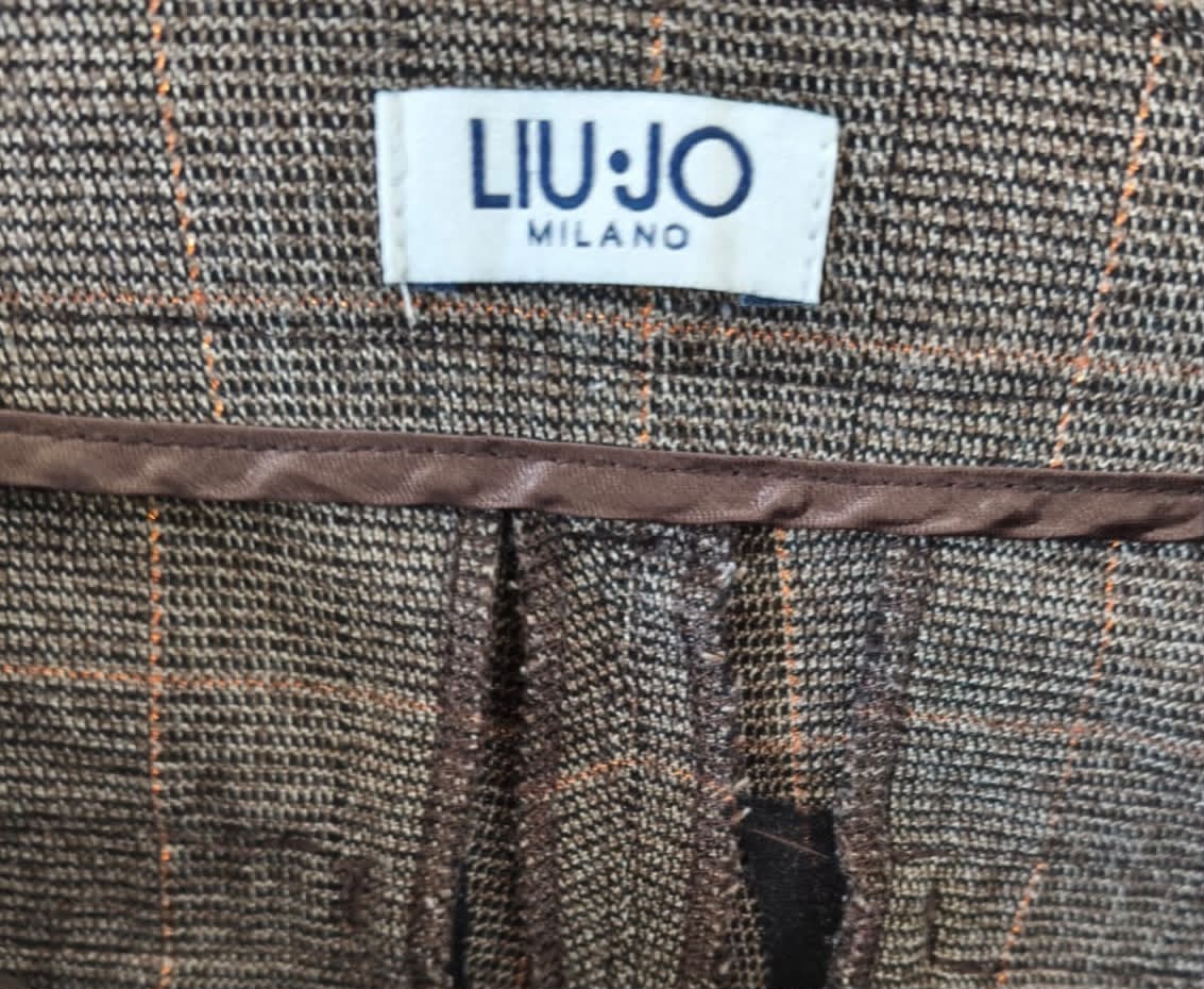LIU JO Milano Γυναικείο Καρό Παντελόνι Καφέ-L