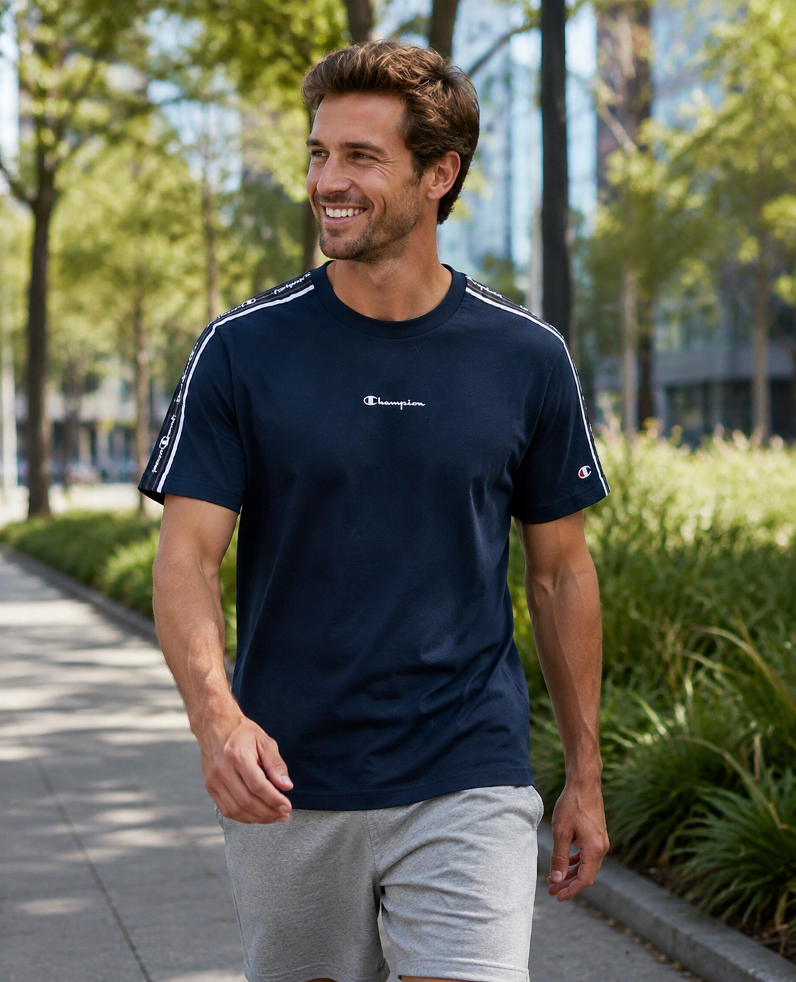 Champion Ανδρικό T-Shirt Μπλουζάκι – Navy Μπλε – S