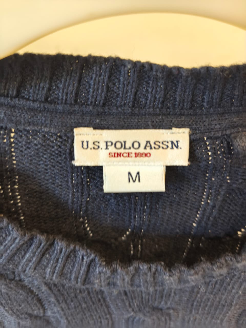 U.S. Polo Assn. Cable Knit Sweater – Navy Blue-M
