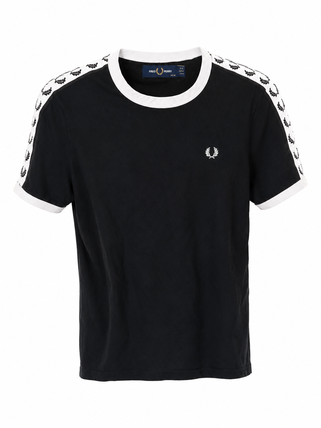 Fred Perry Taped Ringer T-Shirt Μαύρο-M