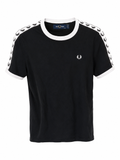 Fred Perry Taped Ringer T-Shirt Μαύρο-M