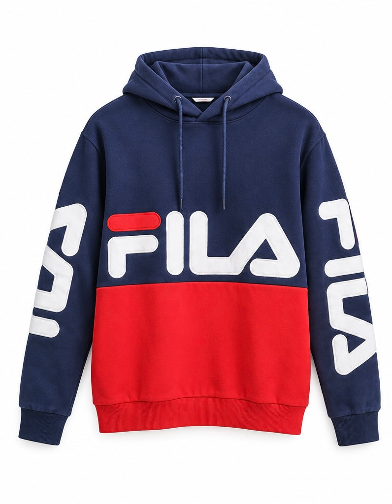 Fila Ανδρικό Φούτερ Μπλε Κόκκινο – XL