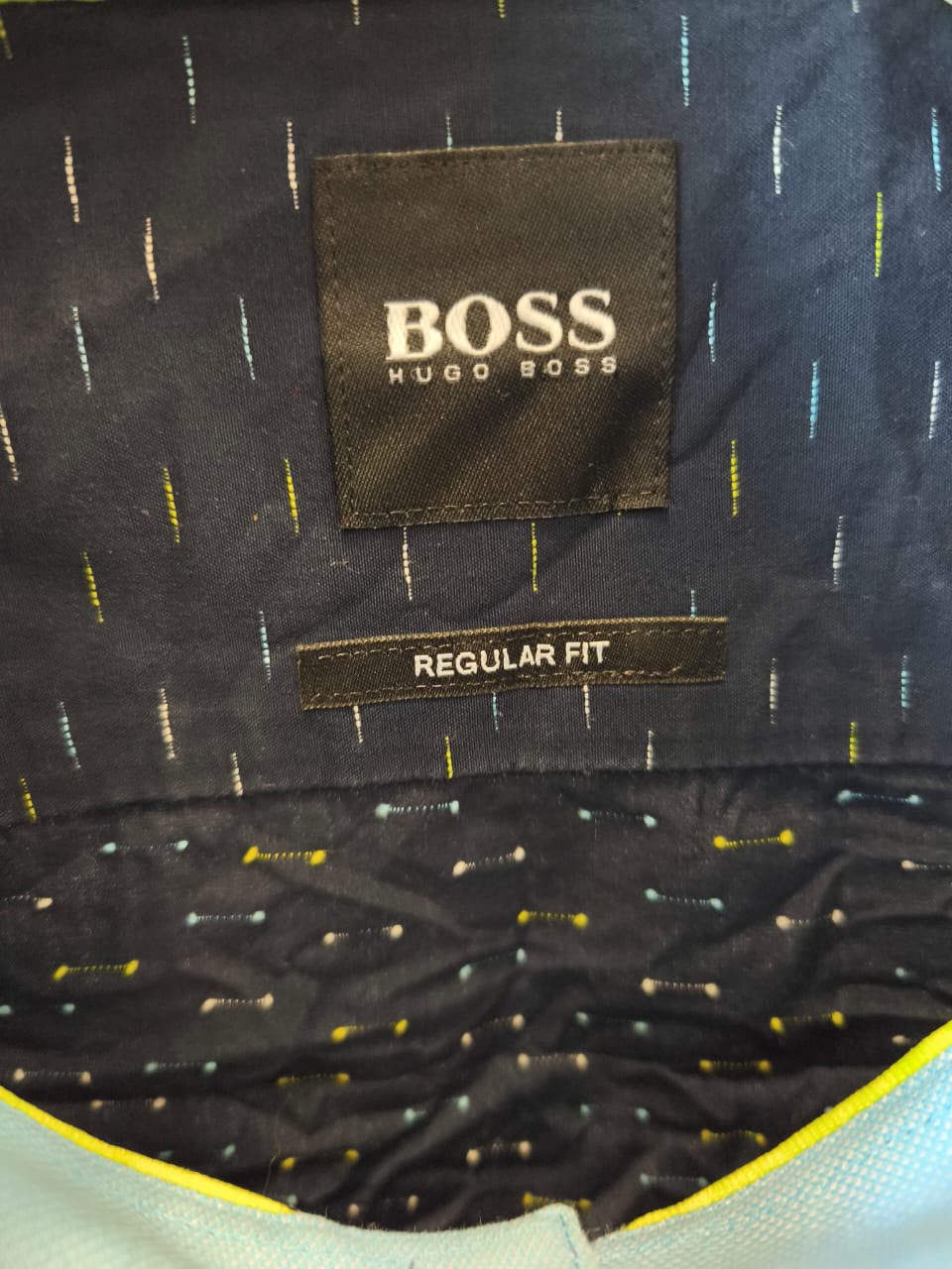 BOSS Regular Fit Pattern Shirt – Navy Blue-L