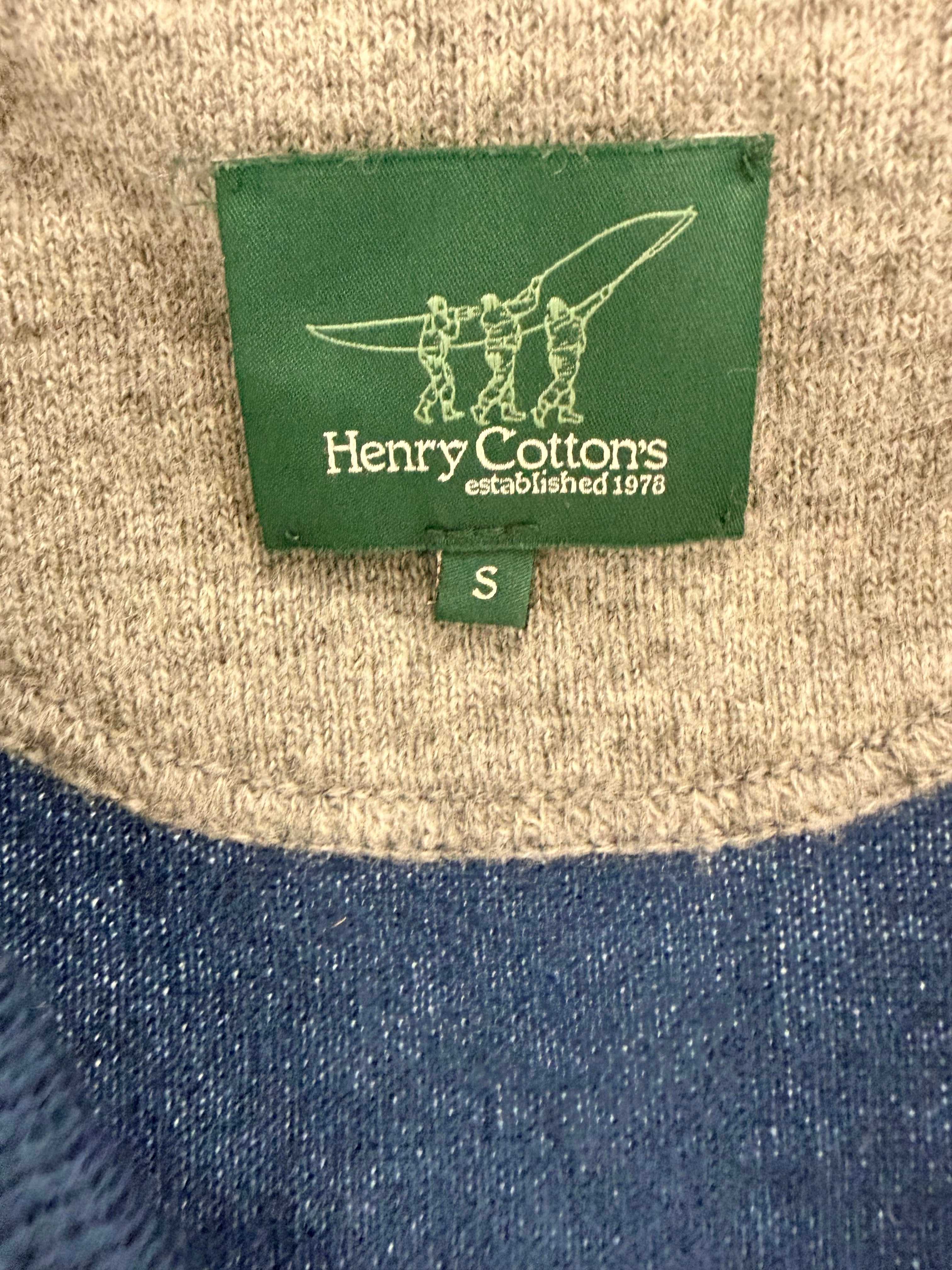 Henry Cotton’s Ανδρικό Πλεκτό Γιλέκο V-Neck – Navy Blue-S