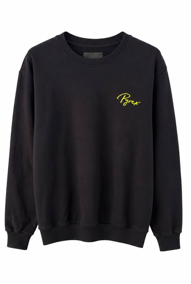 Pyrex Ανδρικό Φούτερ Μαύρο με Κεντημένο Logo – M