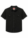 Wrangler Ανδρικό Κοντομάνικο Πουκάμισο – Μαύρο – Flex for Comfort-L