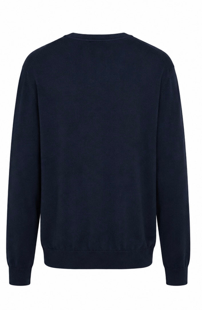 SUN68 Ανδρικό Navy Μπλε Πλεκτό Crewneck με Logo-XL