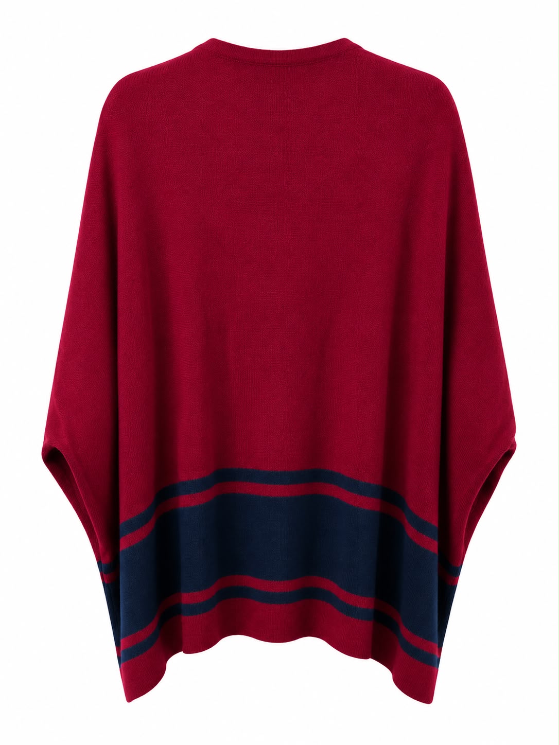 U.S. Polo Assn. Knit Cape Cardigan – Red/Navy-One size