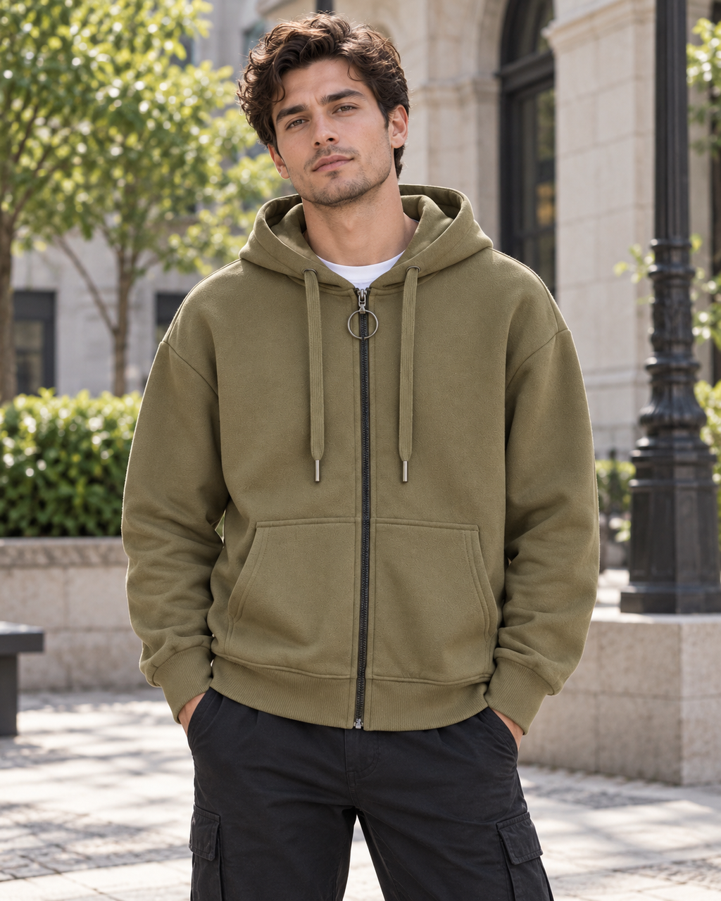 Guess Ανδρική Ζακέτα Χακί - M