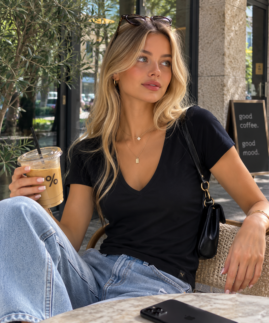 Puma Γυναικείο T-Shirt Μπλουζάκι V-Neck – Μαύρο – XL