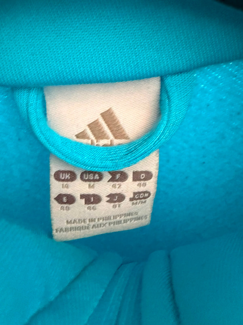 Adidas Track Jacket – Aqua Blue / White—M