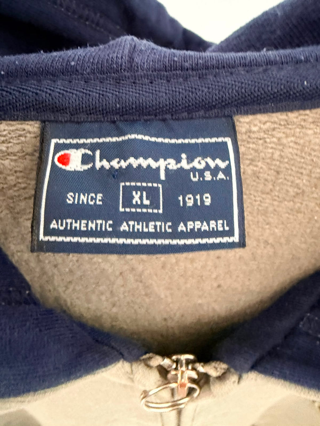 Champion Full Zip Hoodie – Brown / Navy-XL