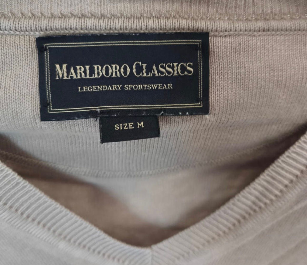 Marlboro Classics Ανδρικό Πλεκτό V-Neck Μπεζ-M