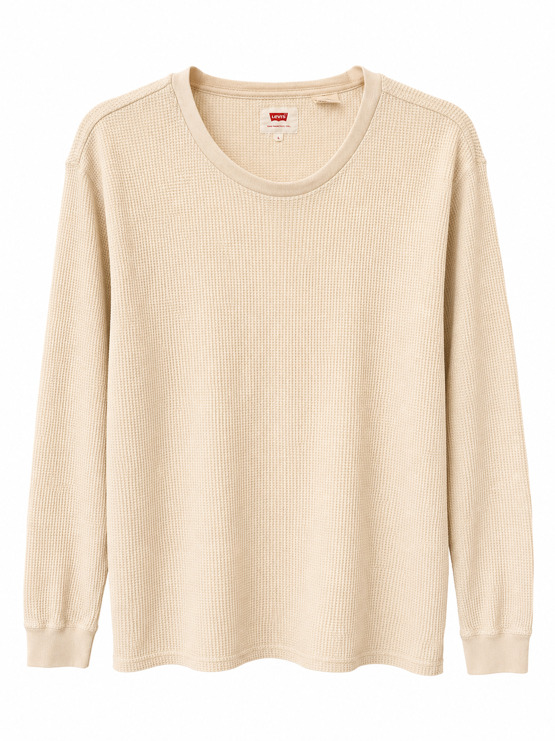 Levi’s Waffle Knit Μακρυμάνικο Μπλούζα Μπεζ-L