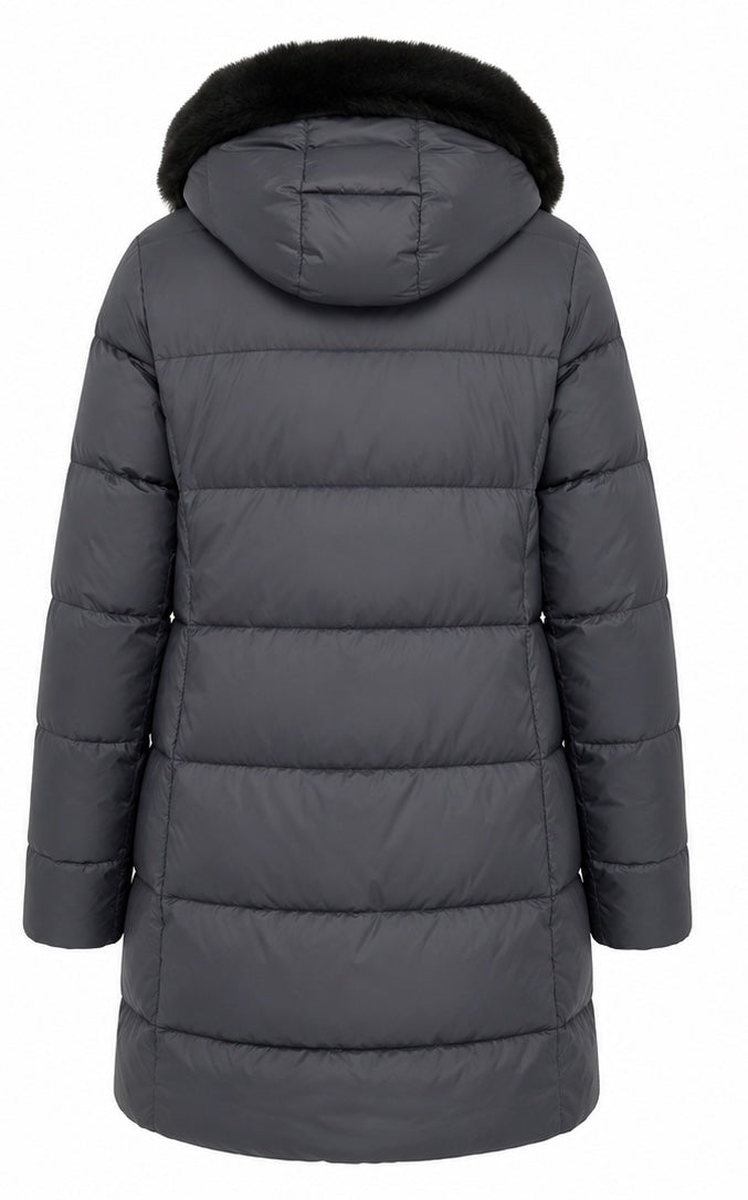 Geox Respira Women’s Long Puffer Jacket – Grey-L
