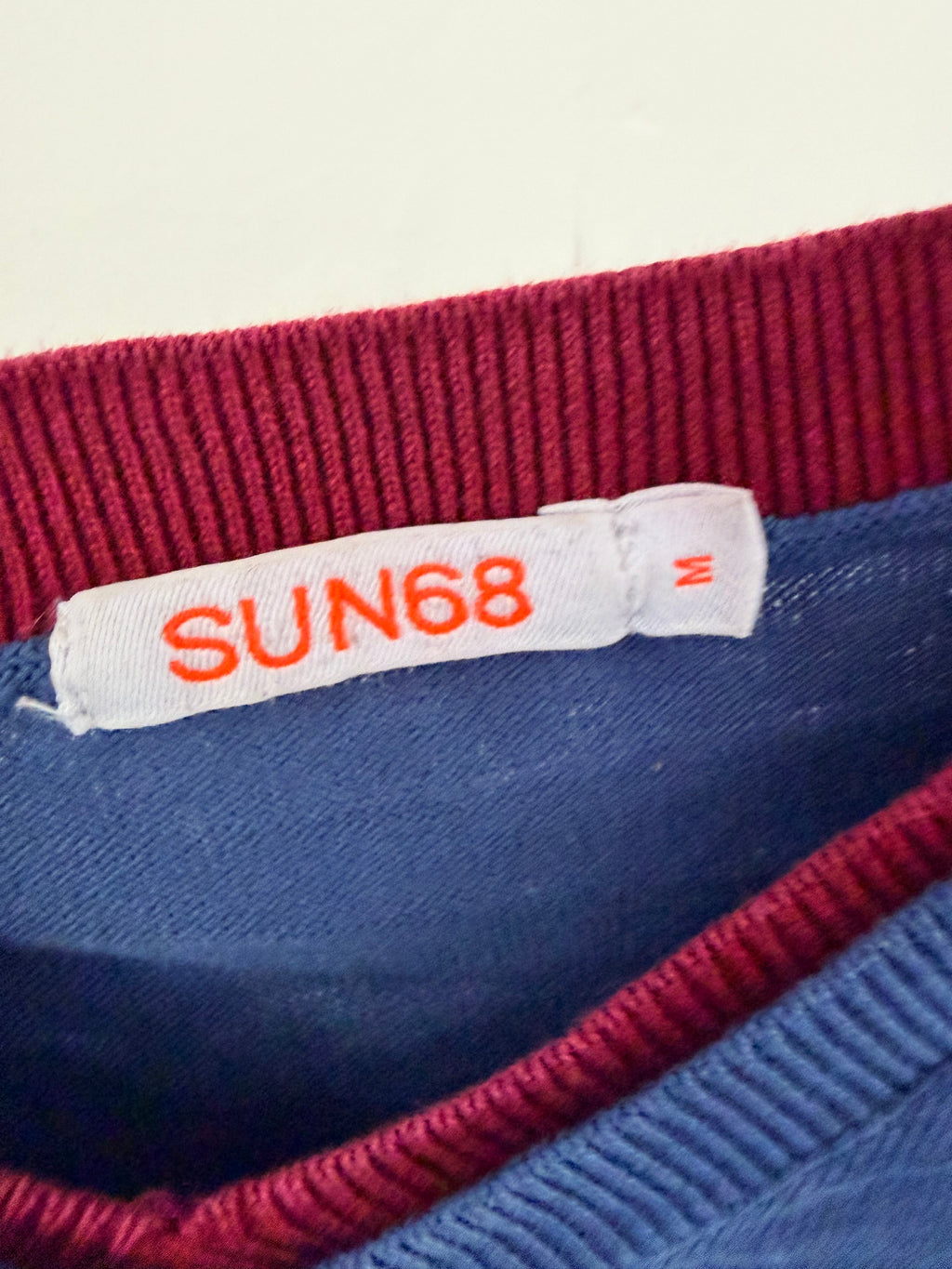 SUN68 Ανδρικό V-Neck φούτερ – Μπλε-M