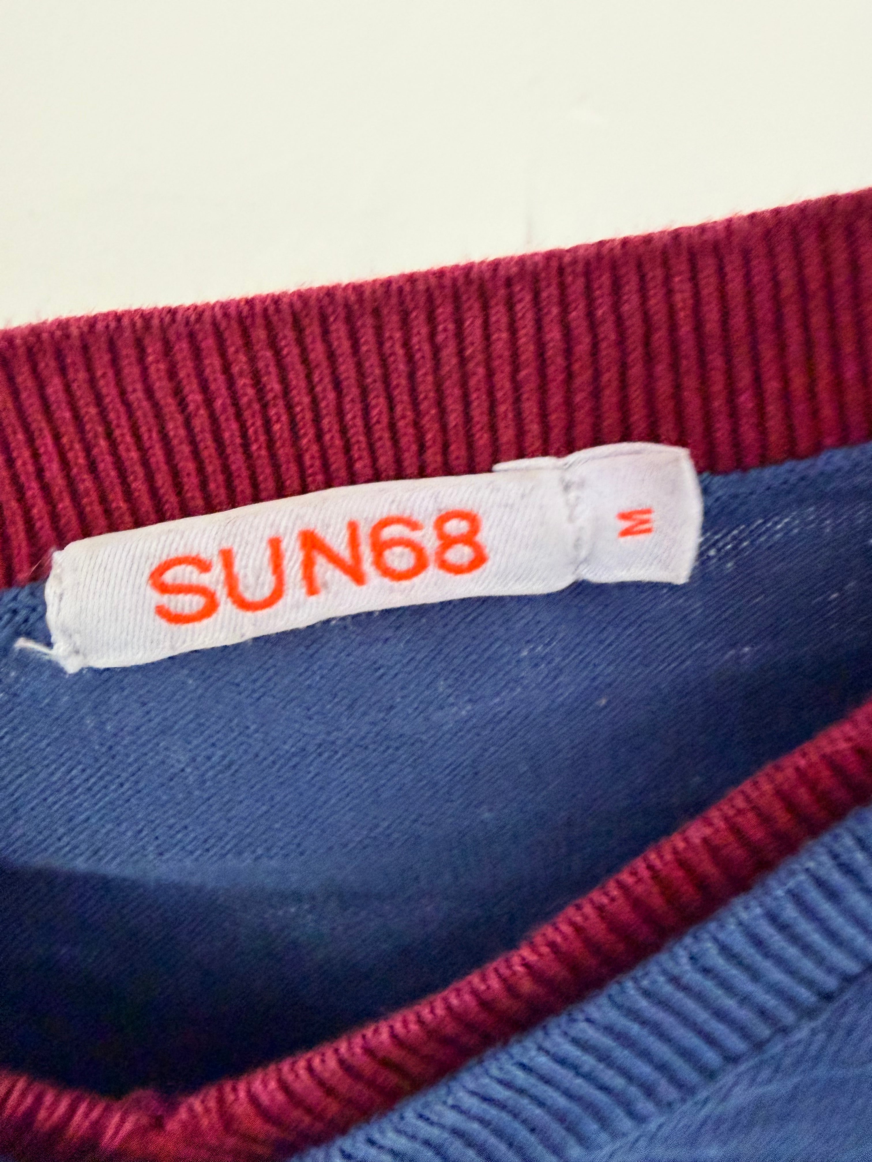 SUN68 Ανδρικό V-Neck φούτερ – Μπλε-M