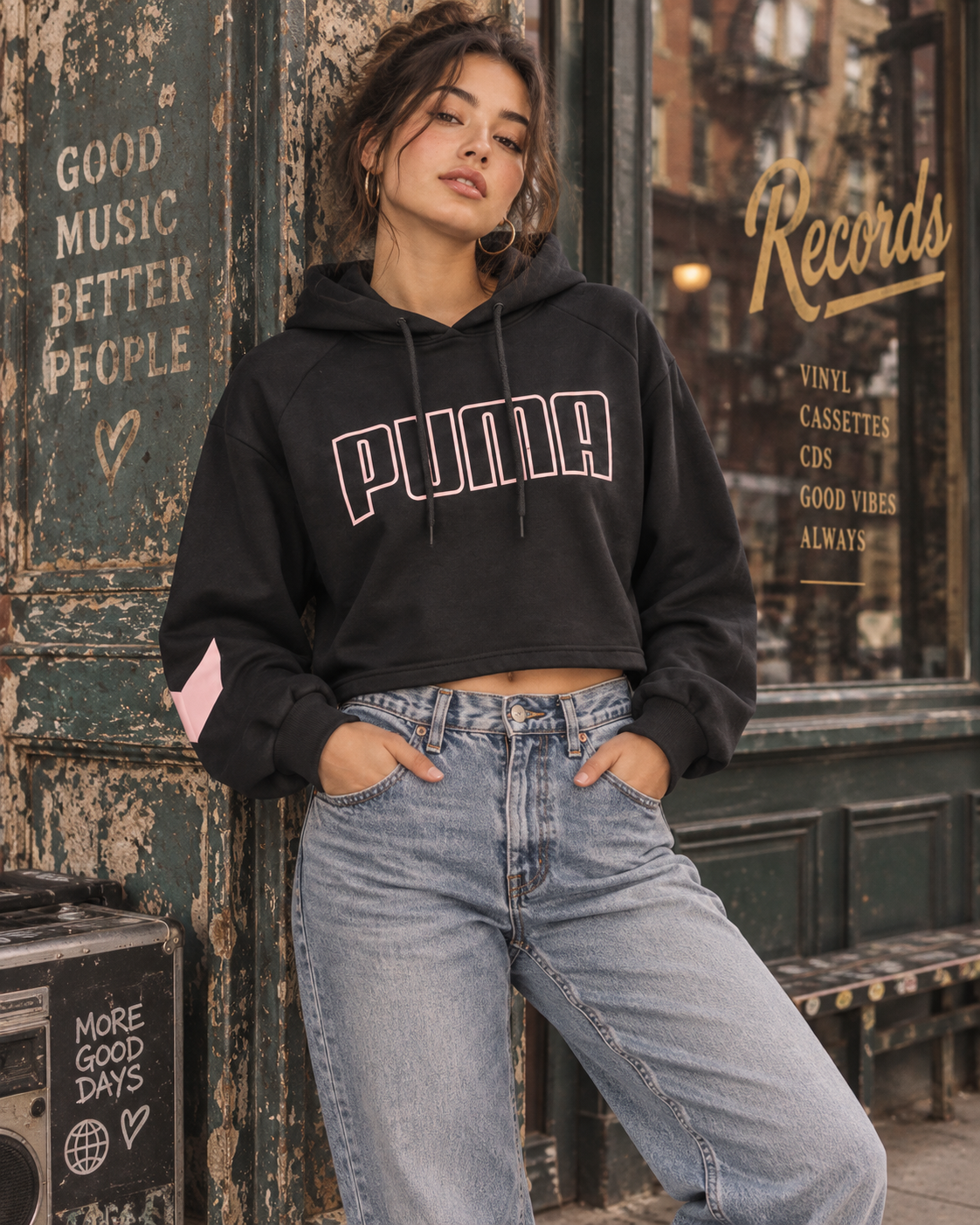 Puma Γυναικείο Φούτερ Μαύρο – M